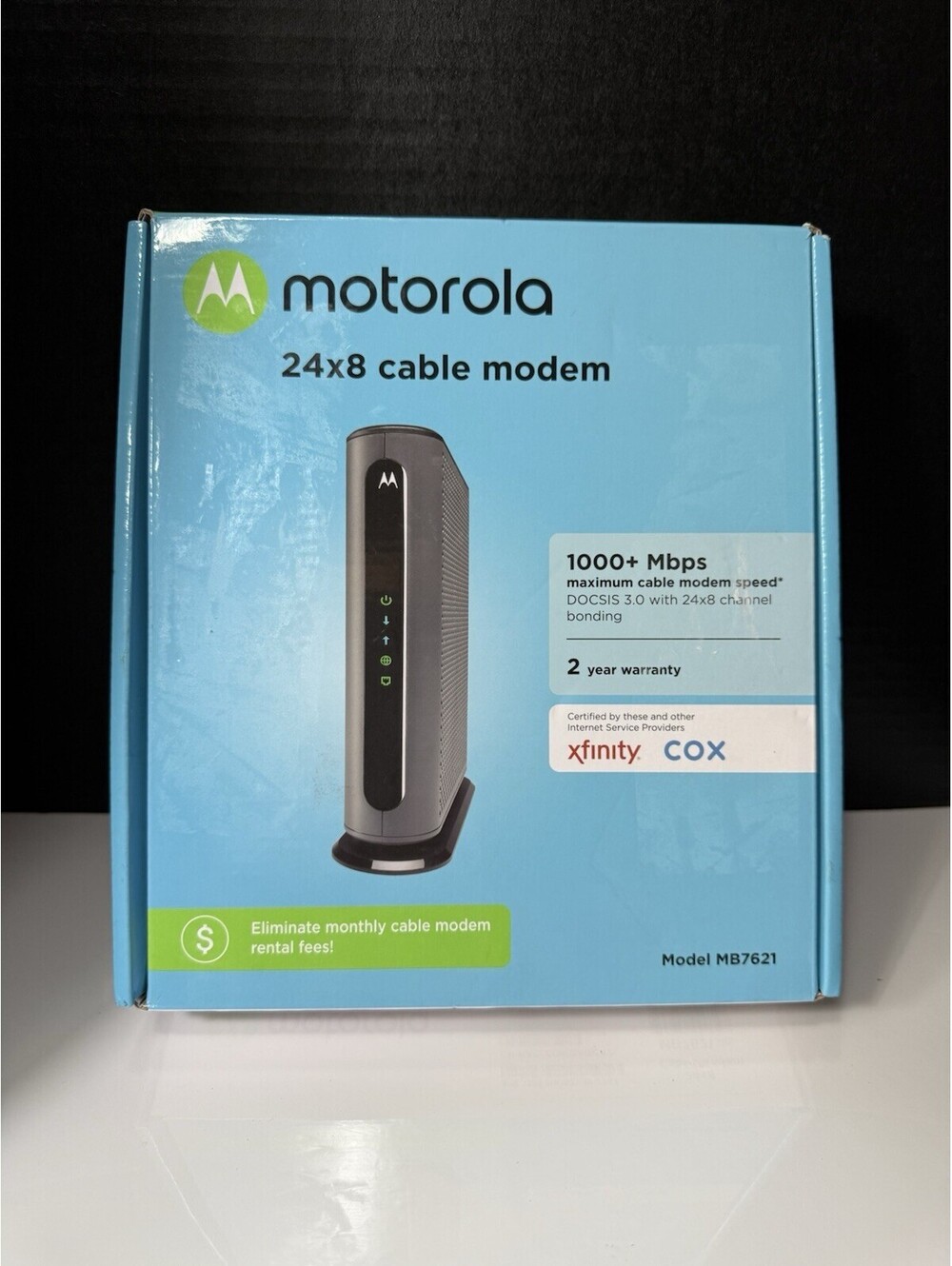 Motorola MB7621 Cable Modem Docsis 3.0 1000+ Mbps Xfinity Cox 24x8 Router